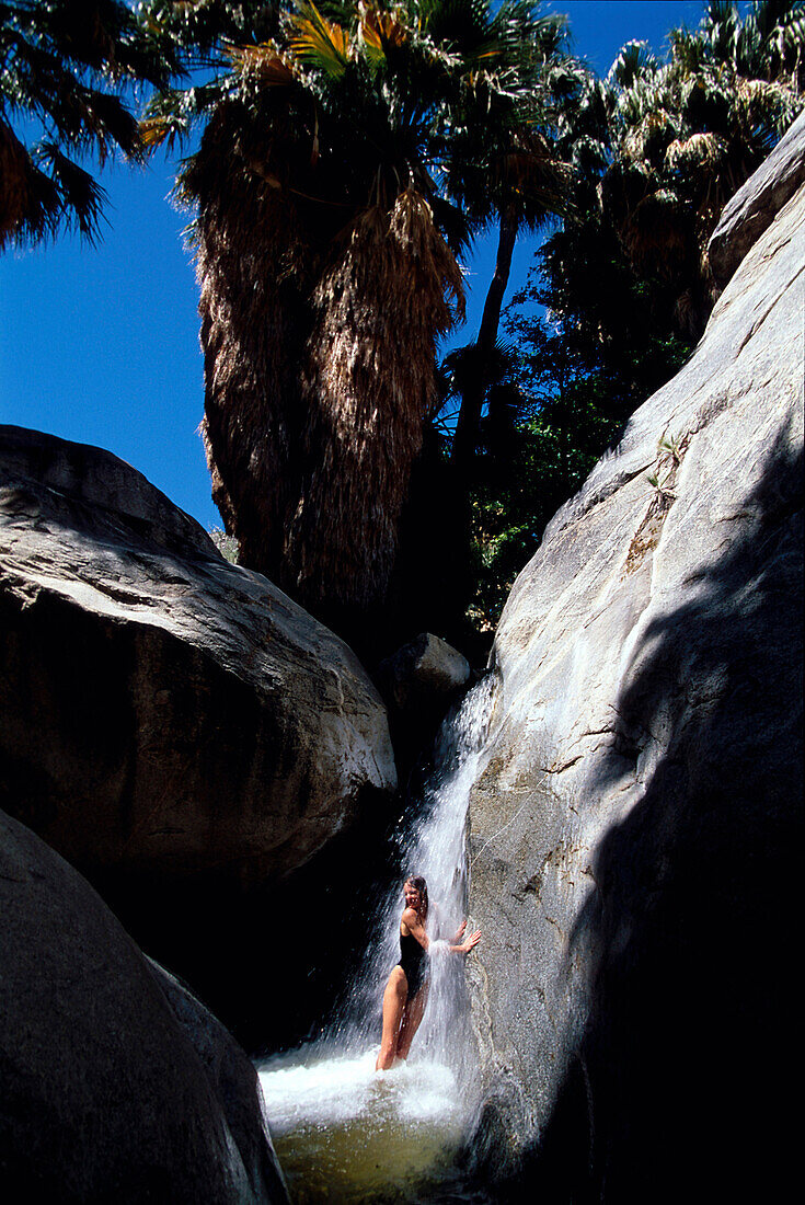 Wasserfall, Borrego Palm Canyon, Anza-Borrego Desert State Park Sued, Kalifornien, USA