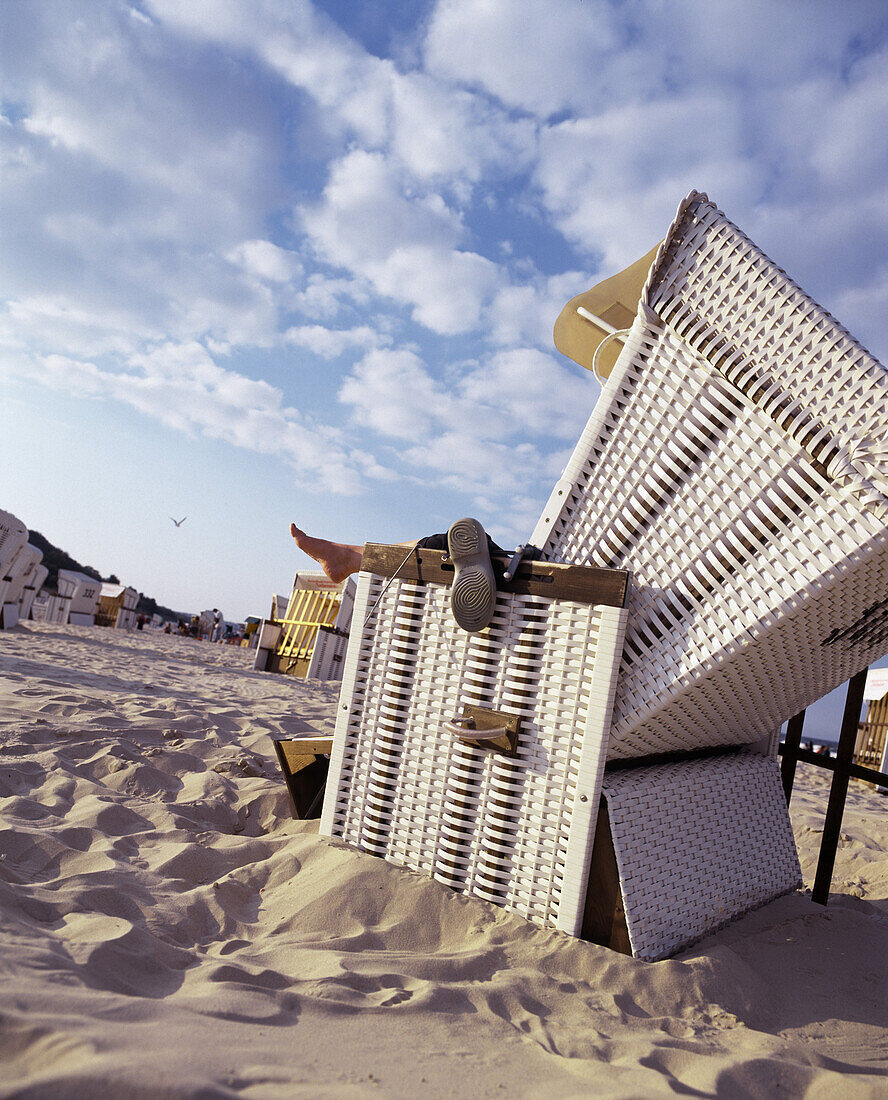 Person Relaxing in a beach chair, Baltic Sea, Germany
