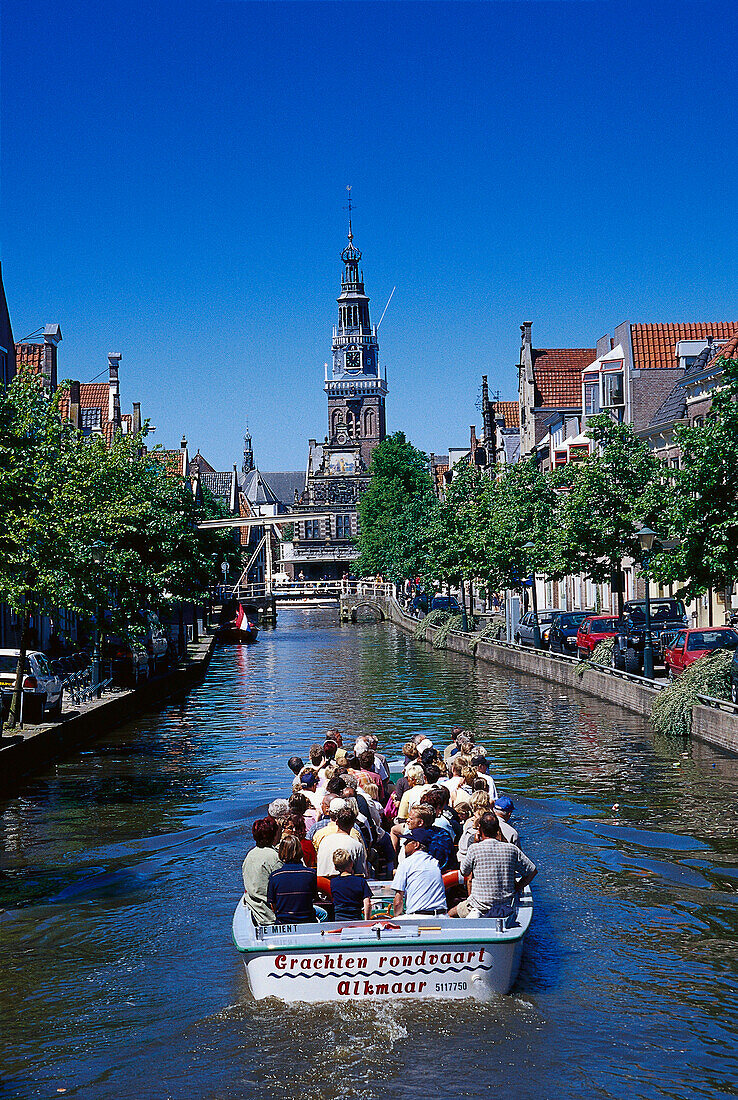 Boat trip through the old town of Alkmaar, Netherlands