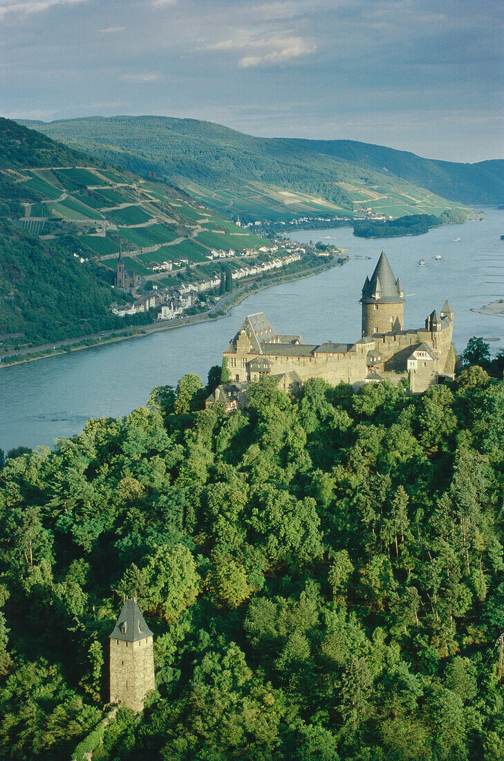 Stahleck Castle near Bacharach, Rhine, Rhineland-Palatinate, Germany