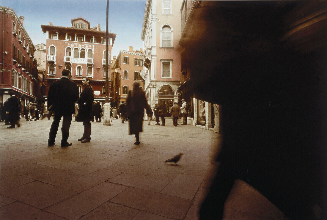People on the Campo in Venice, Italy