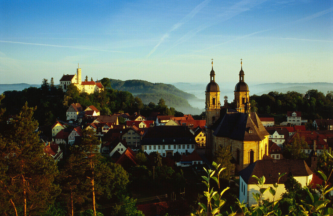 Burg und Basilica, Gößweinstein, Fränkische Schweiz, Franken, Bayern, Deutschland