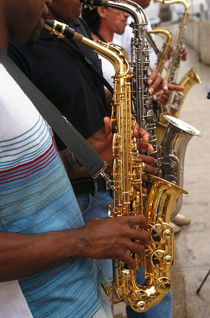 Street musicians, Saxophonists, Salvador Brazil