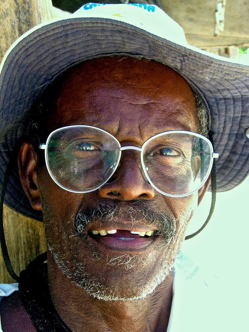Man with Glasses, Carribbean Beach, Cartagena, Colombia, South America