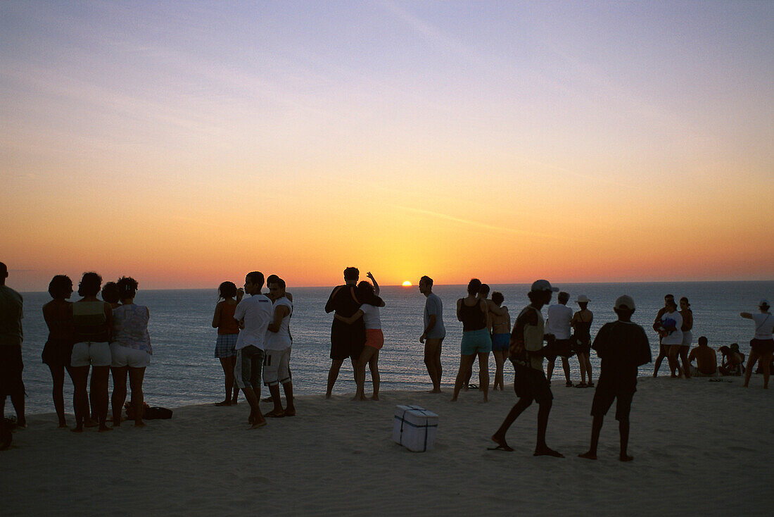 Watching sundown in the dunes, Jericoacoara Brazil