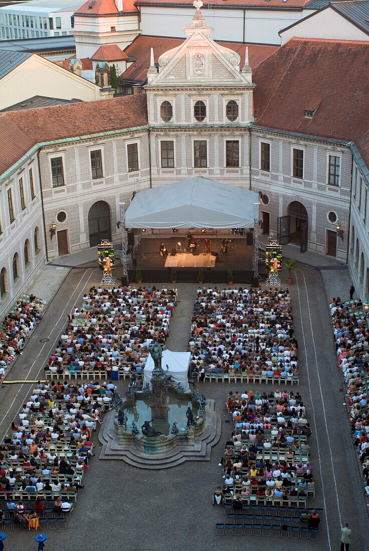 Open Air Concert, Brunnenhof, Residenz, former royal Residence, Munich, Bavaria, Germany