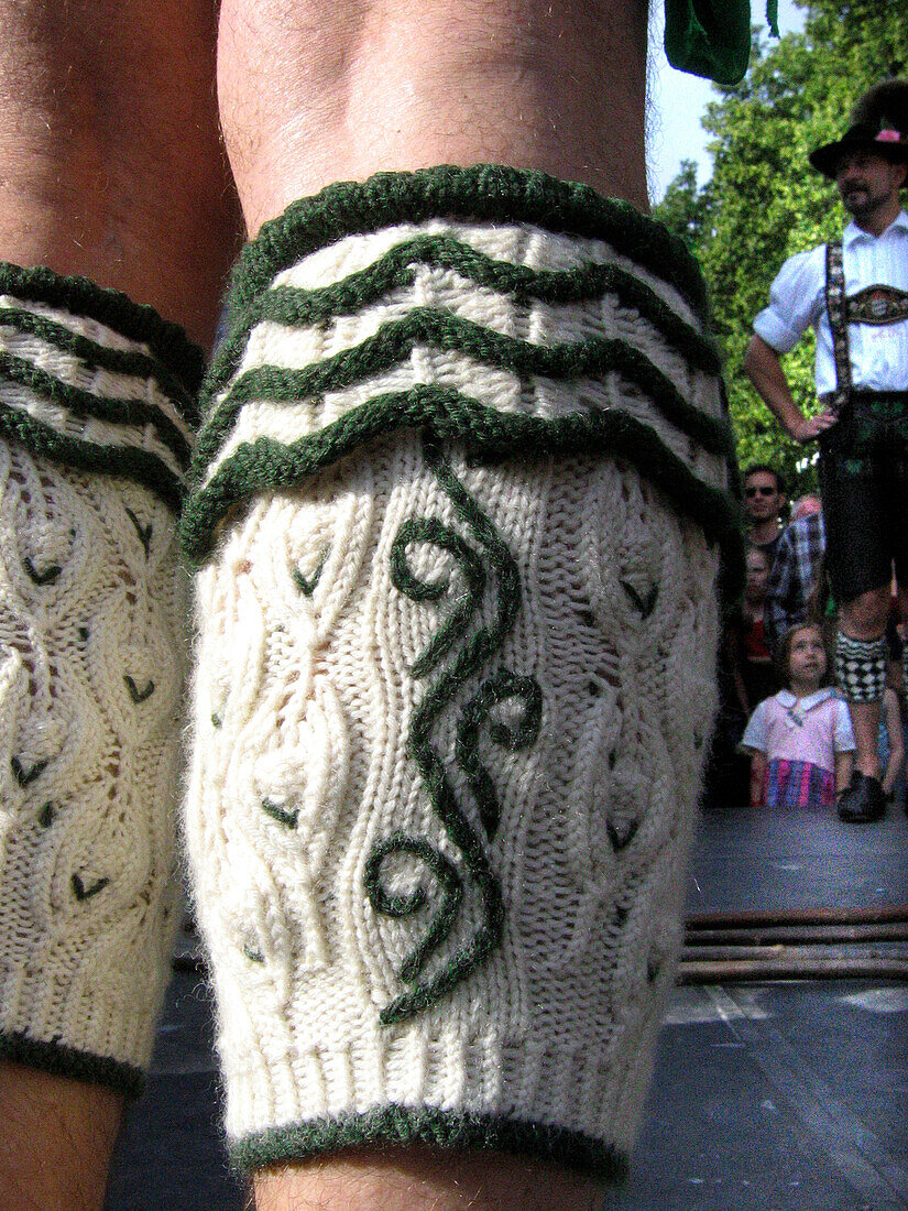 View at cable-knit half stockings, Munich, Bavaria, Germany, Europe