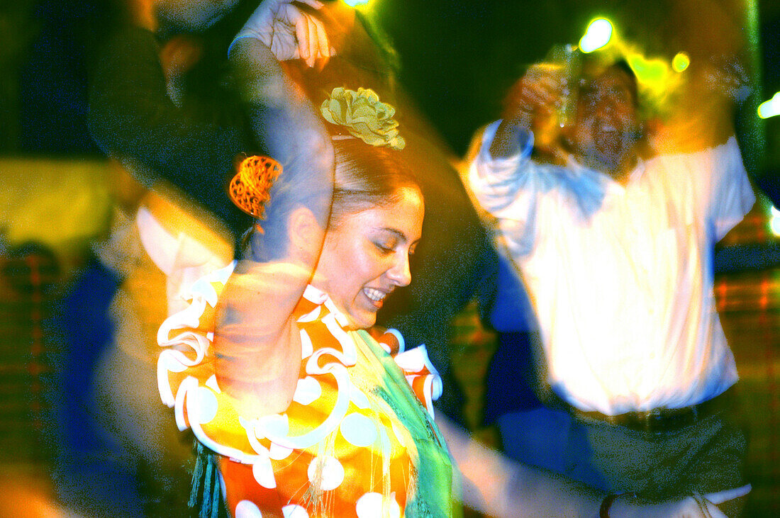 Flamenco Party mit Flamenco Tänzer, Sevilla, Andalusien, Spanien