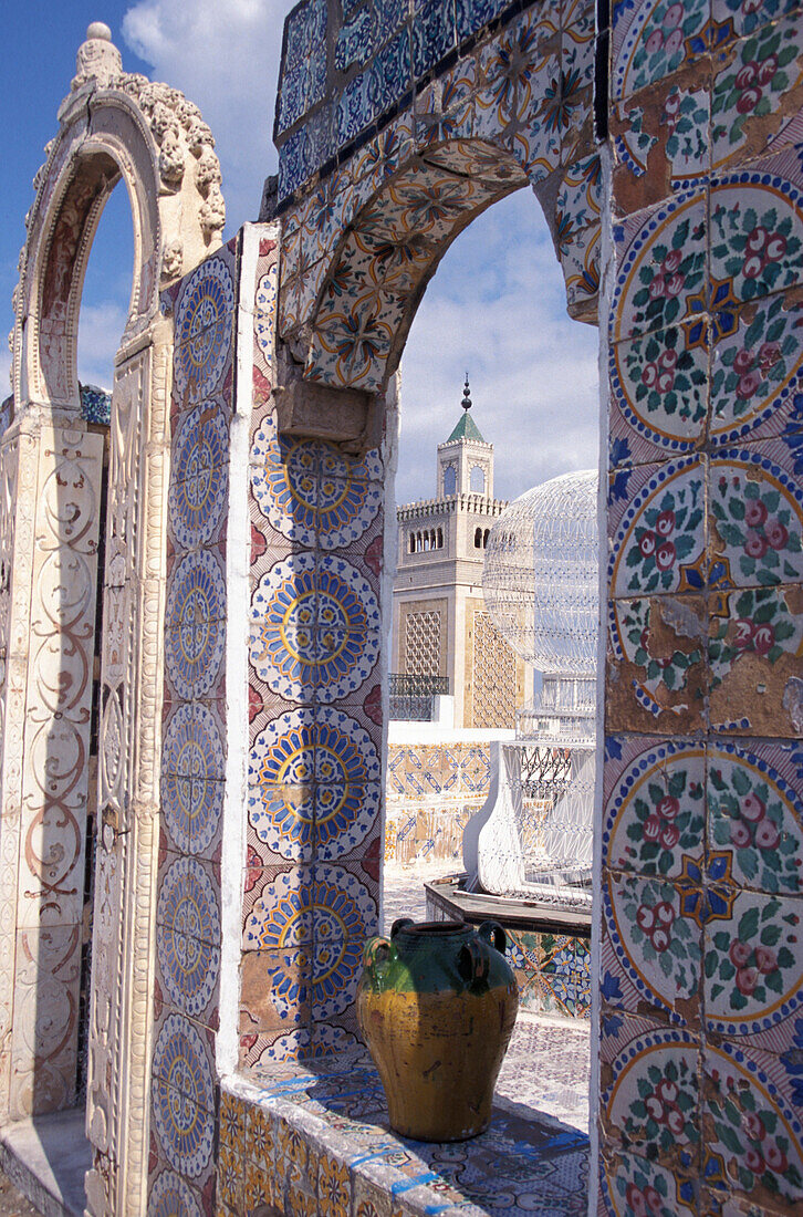 Detail der Zitouna Moschee in der Altstad, Tunis, Tunesien, Afrika