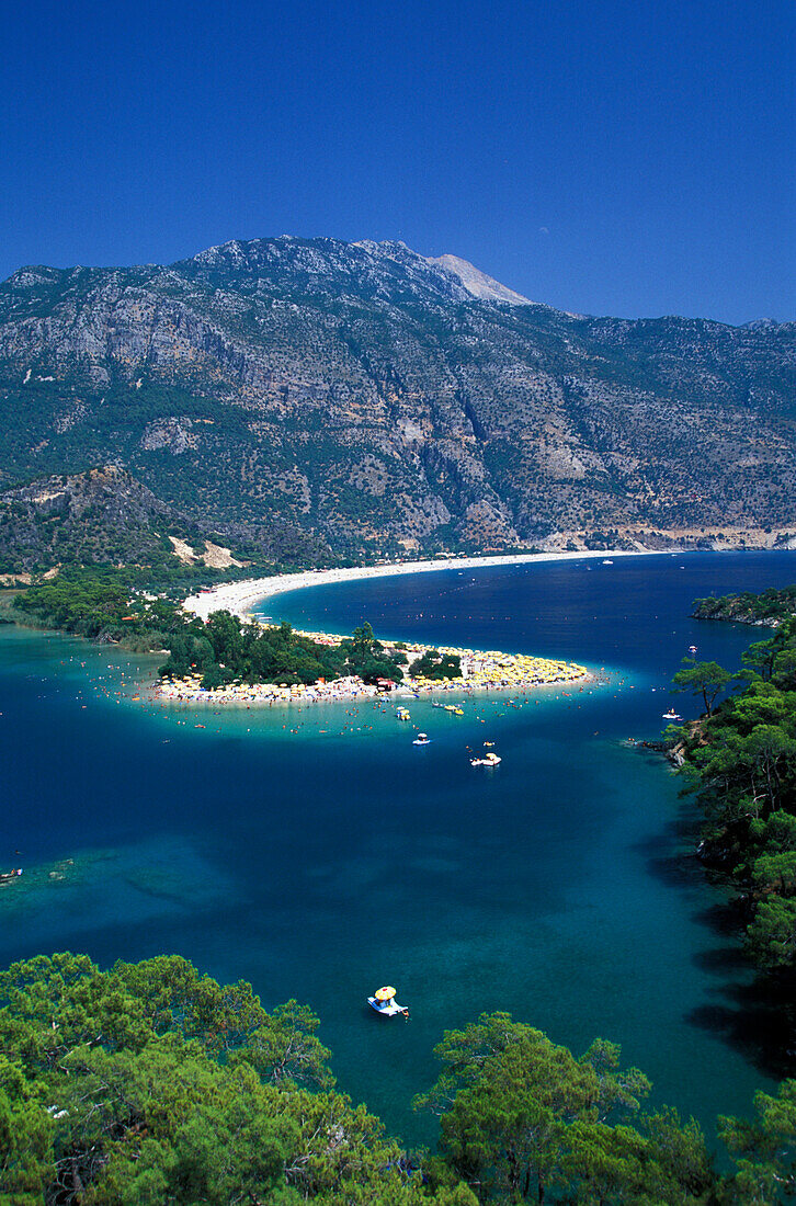 Beach in the Lagoon of  Oludeniz, Oludeniz, Lycian coast, Turkey