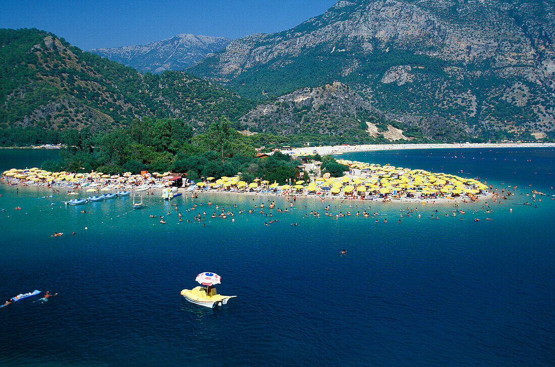 Beach in the Lagoon of  Oludeniz, Oludeniz, Lycian coast, Turkey