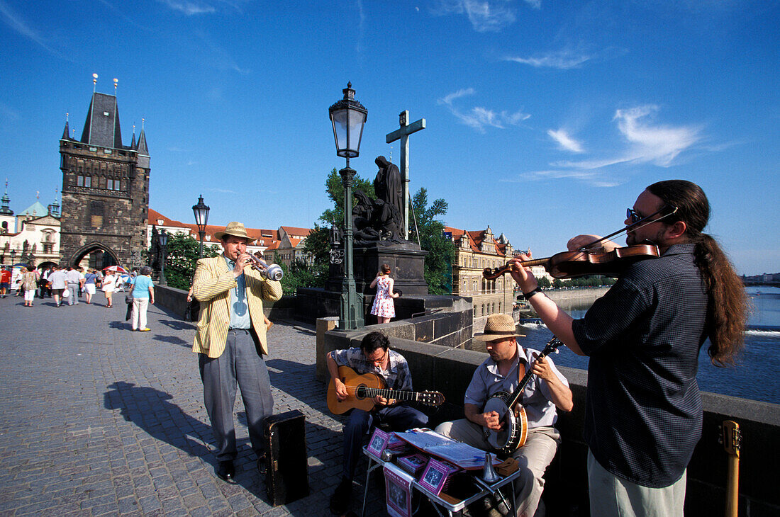 Musicians, Charles Bridge, Prague Czechia