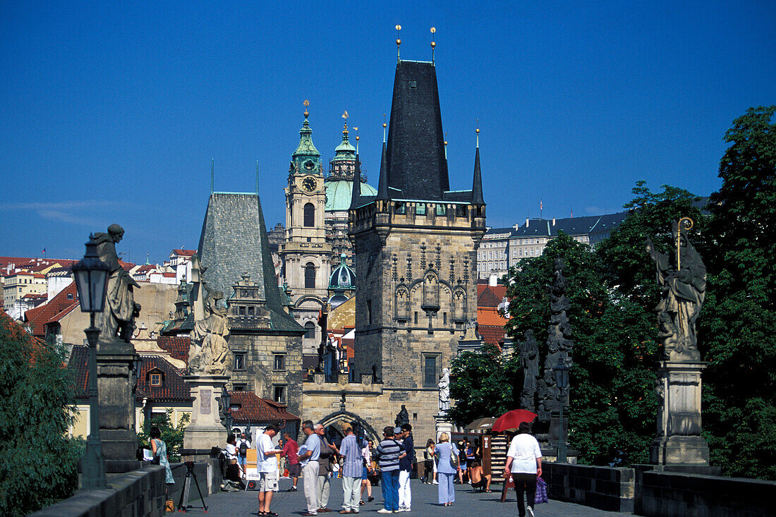 Charles Bridge, Mala Strana Tower, Prague Czechia