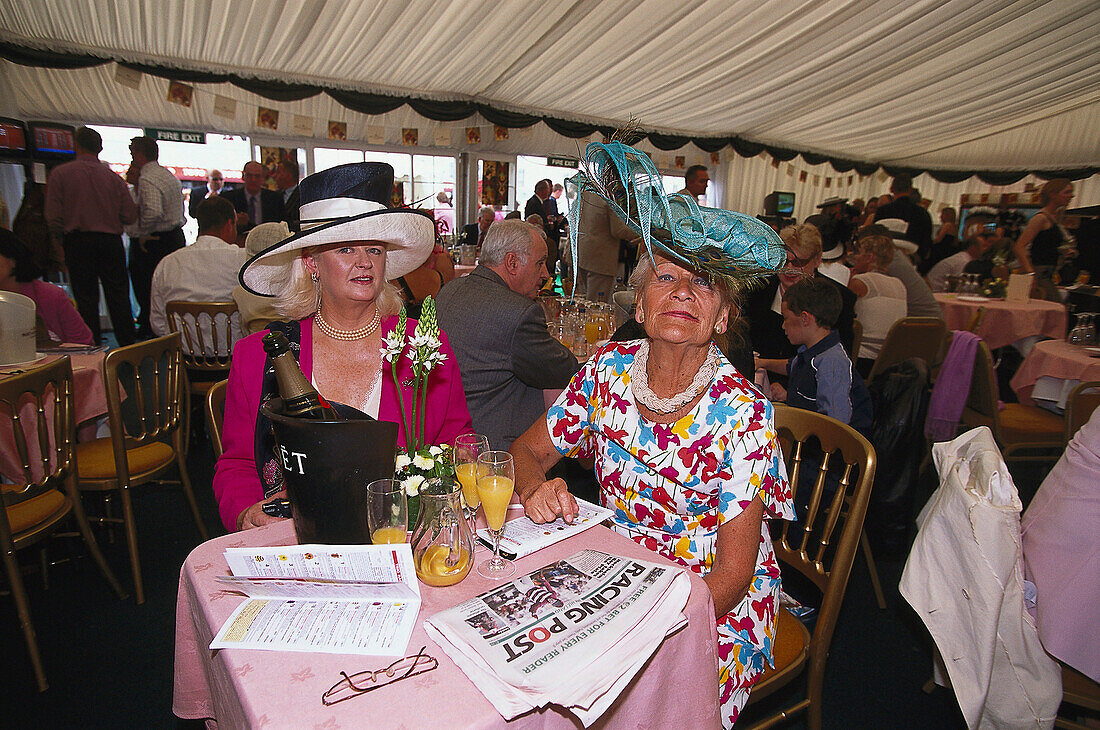 Dames in Champagne Tent, Galway Horse Races Ireland