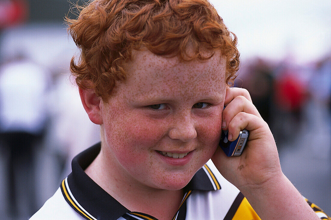 Boy with Mobile Phone, Galway Ireland