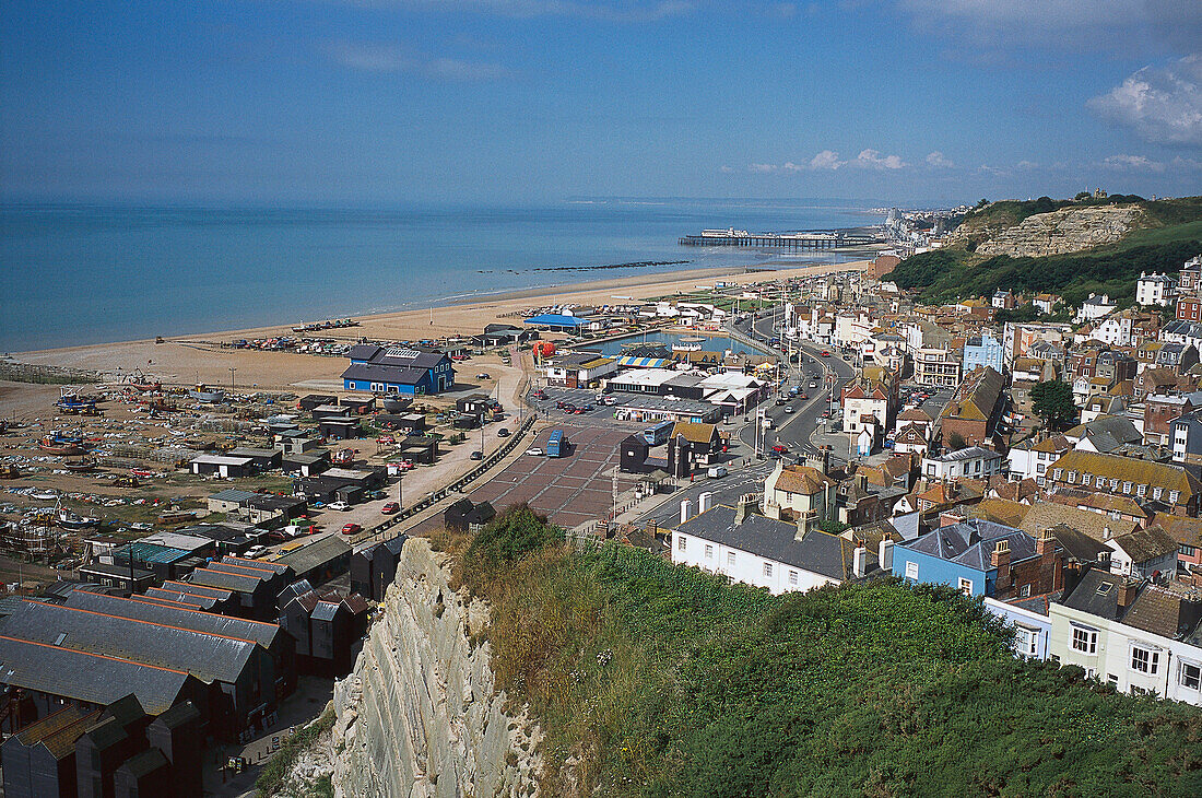Net Huts, Fishing Boats, Hastings, East Sussex England