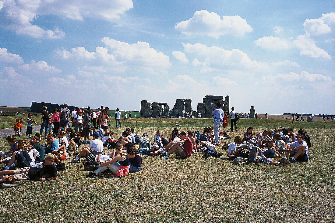 School Group, Stonehenge, Near Salisbury, Wiltshire, England