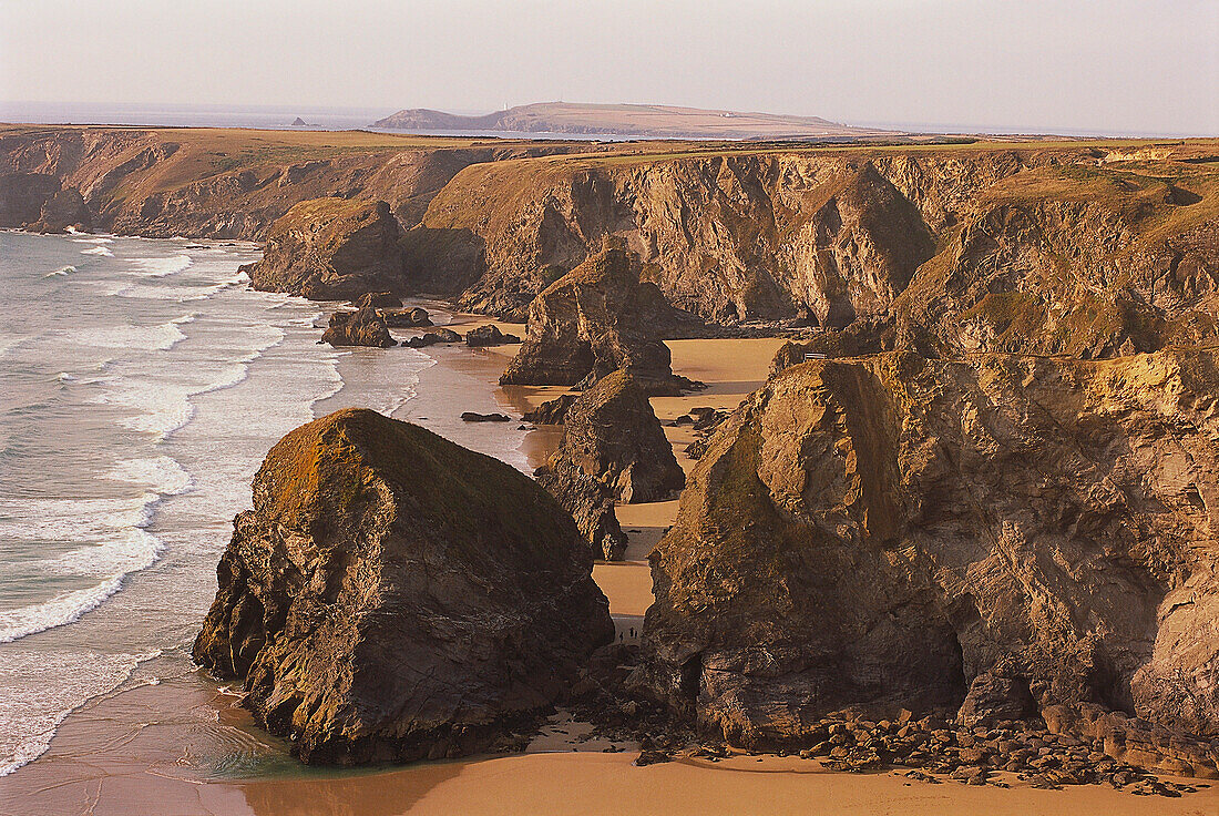 Coastline, Bedruthan Steps, Near Newquay, Cornwall, England, Great Britain