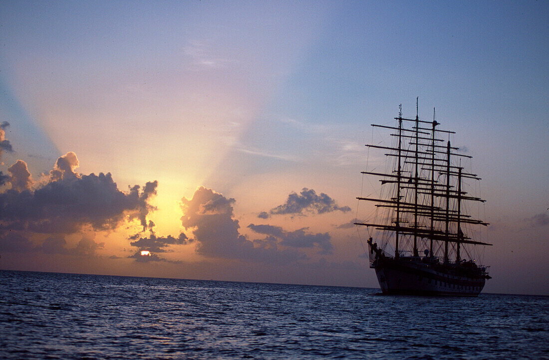 Royal Clipper at Sunset, St. George´s, Grenada Caribbean