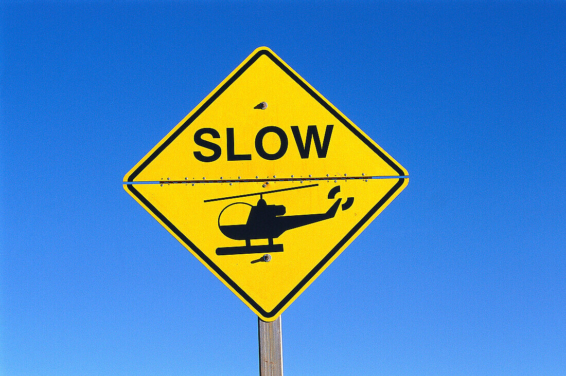 Helicopter Warning Sign, Karijini NP WA, Australia