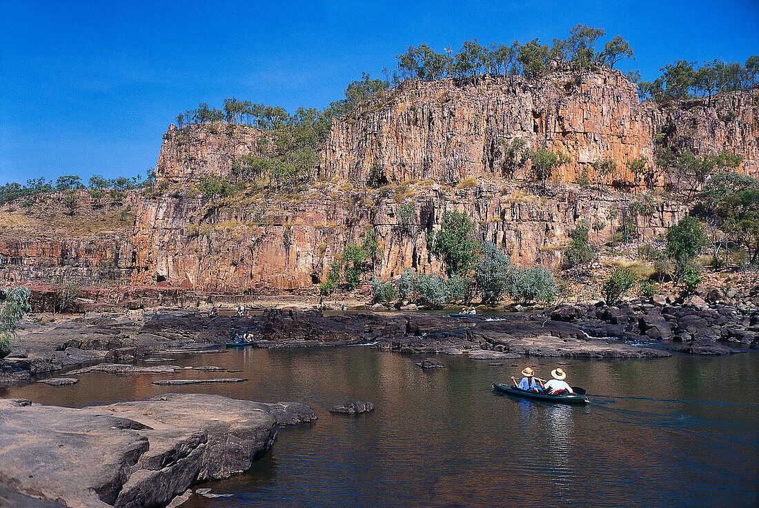 Canoes in Katherine Gorge, Nitmiluk NP, near Katherine NT, Australia