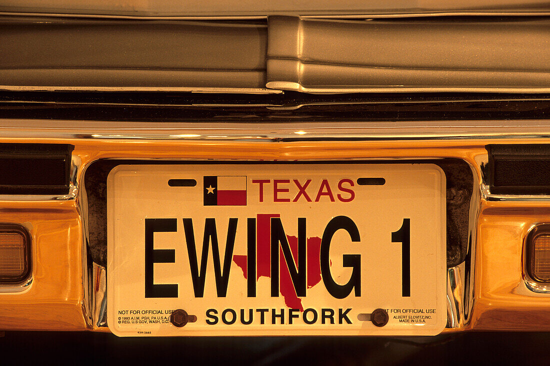 Ewing 1 License Plate, Dallas , Texas, USA
