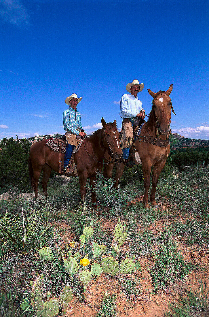 Cowboys on Horses, Palo Duro Canyon State Park-Texas USA