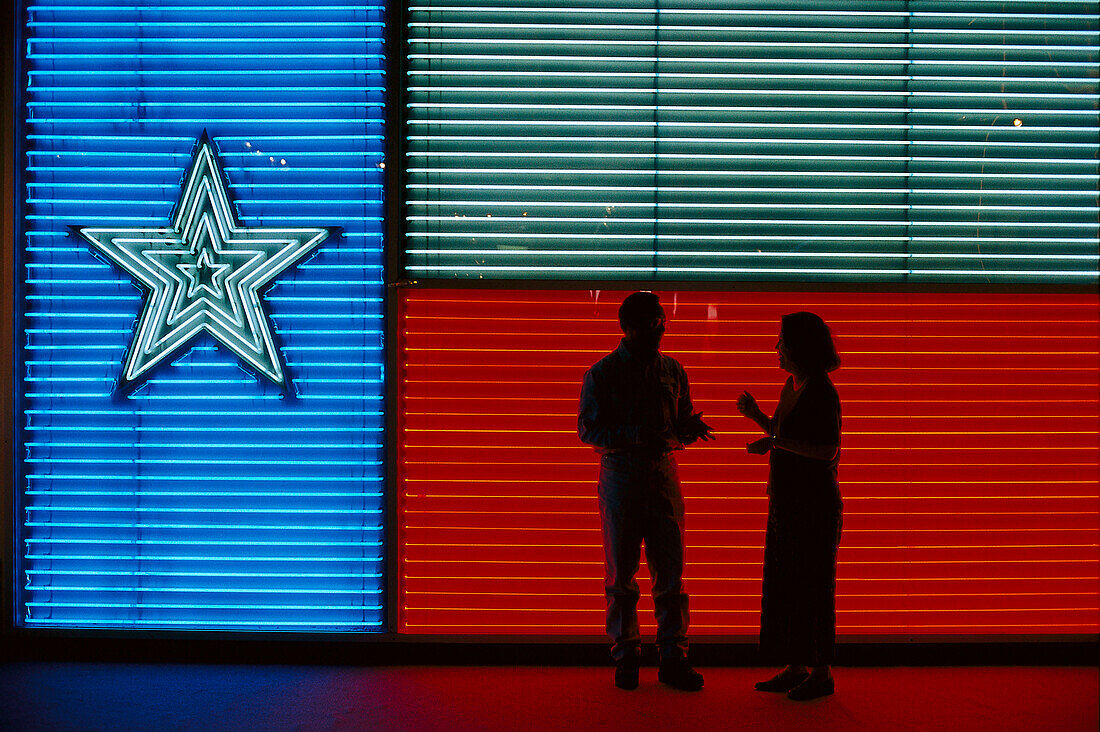 Neon Texas Flag, Institute of Texan Culture, San Antonio, Texas USA