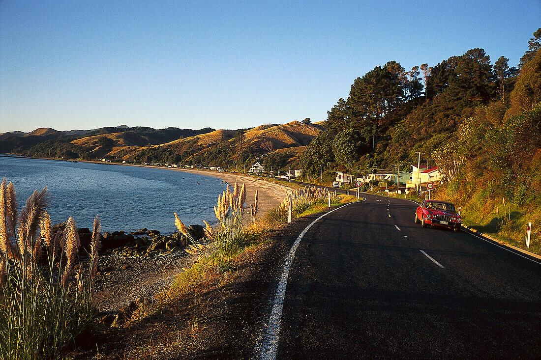 Coastline & Road, Coromandel Peninsula, North Island New Zealand