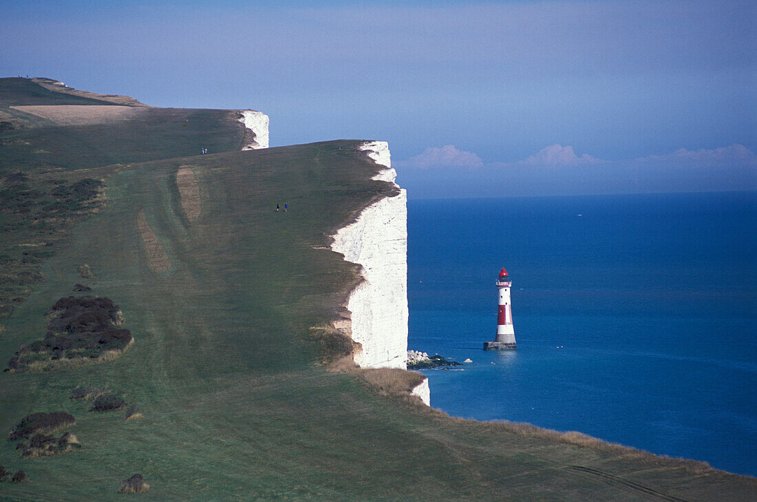 Chalk Cliffs and Lighthouse, Beachy Head, Near Eastbourne, East Sussex, England