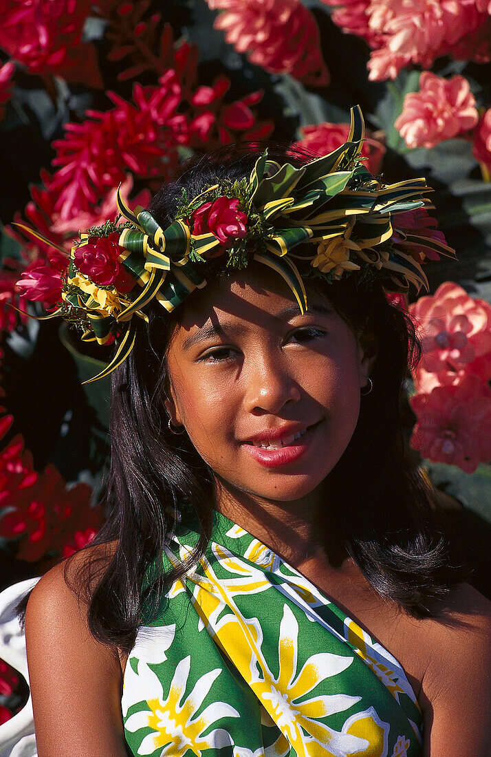 Nadia Ahhim at the Flower Gala, Apia, Upolu, Western Samoa, South Pacific