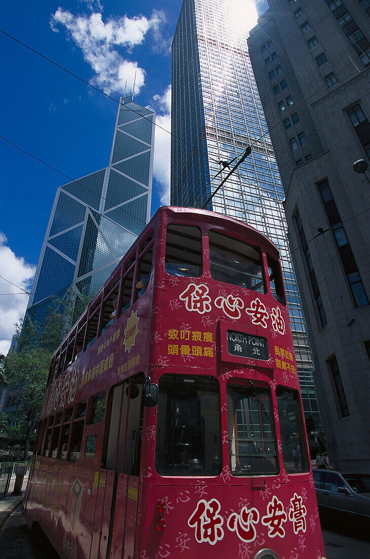 Tram & Bank of China Building, Hongkong Island Hongkong