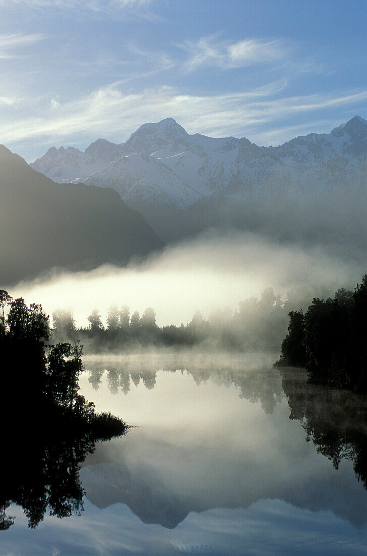 Mount Tasman with reflection in the lake, South Island New Zealand