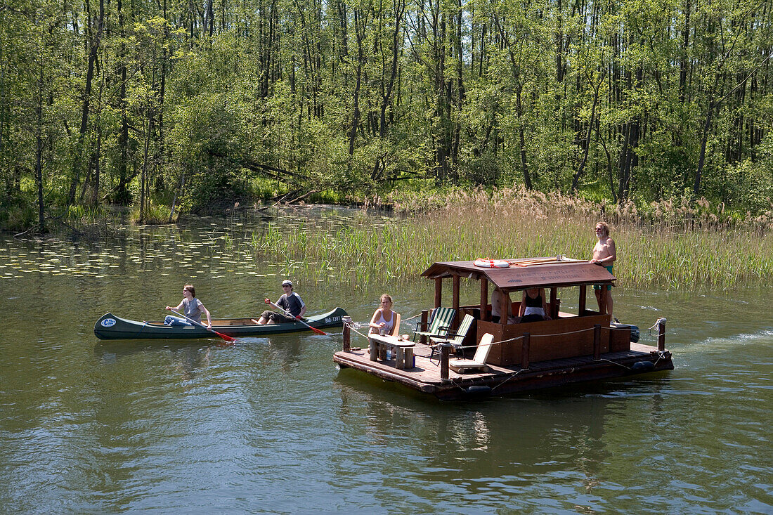 Pleasure Raft & Canoe, Pleasure raft and canoe, Lake Labussee, Mecklenburgian Lake District, Germany