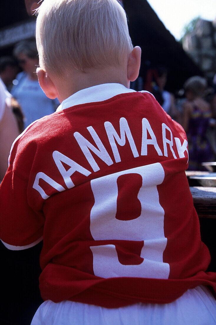 Boy with Danmark Jersey, Legoland, Billund, Central Jutland, Denmark