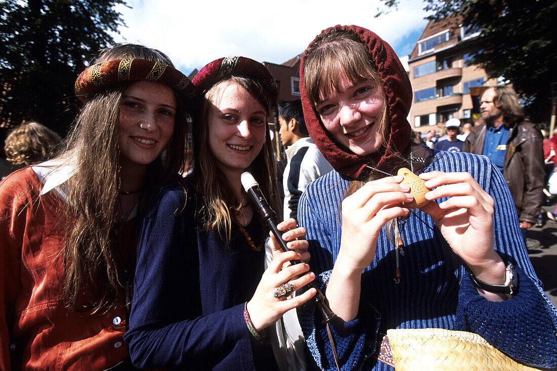 Mädchen in Mittelalter Kostüm, Horsens Middelalder Festival, Mittelalterfest, Horsens, Süd Jutland, Dänemark