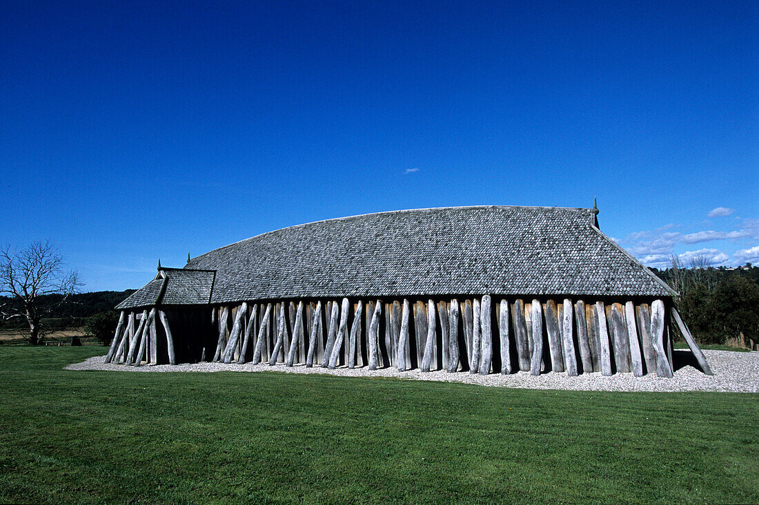 Old Viking House, Vikingeborgen Fyrkat, Near Hobro, Central Jutland, Denmark