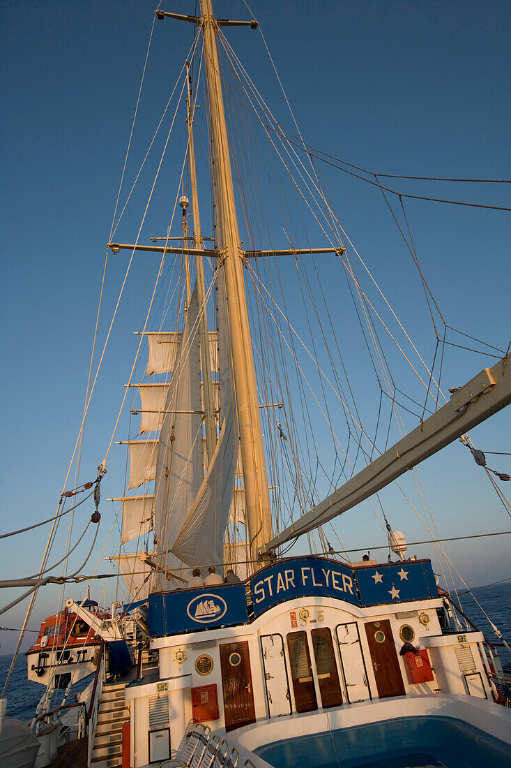 Name of the ship on the cabine, Star Flyer, Cruising, Aegean Sea, Greece