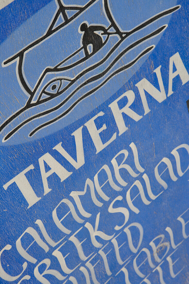 Taverna Sign, Old Town, Rhodes, Dodecanese Islands, Greece