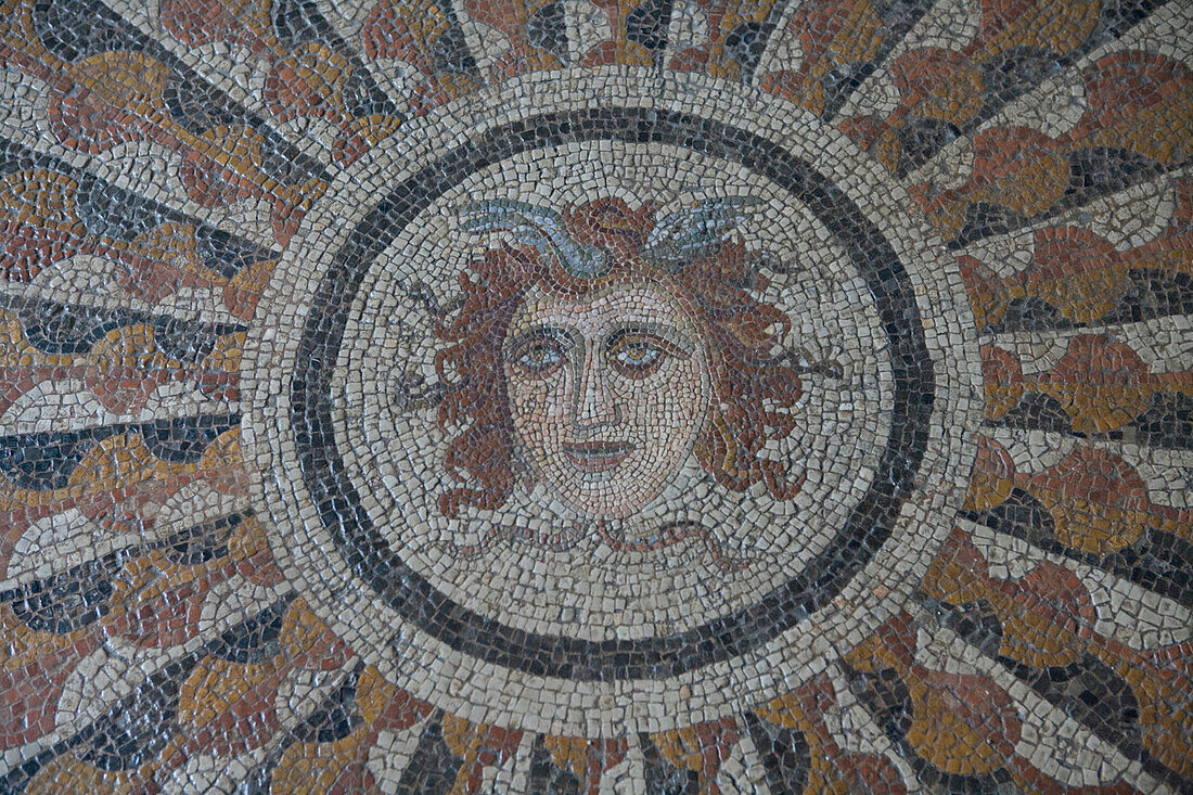 Mosaikboden, der Großmeisterpalast von Rhodos, Altstadt, Rhodos, Dodekanes, Griechenland
