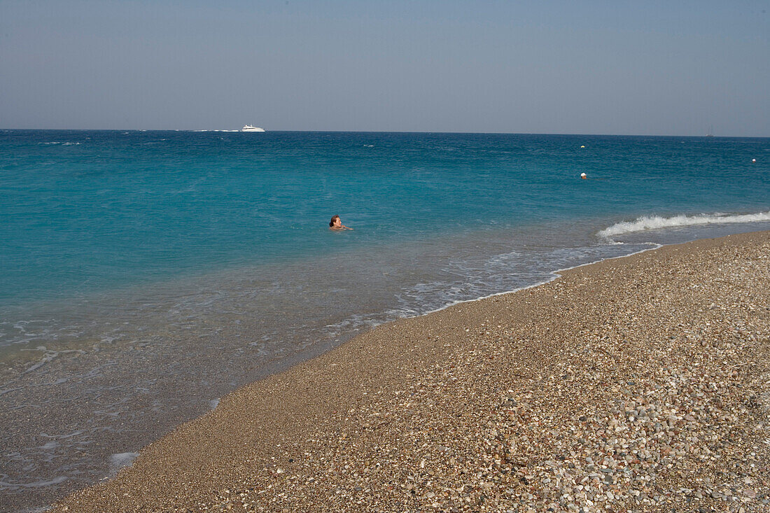 Pebbles on Beach, Rhodes Main Beach, Rhodes, Dodecanese Islands, Greece