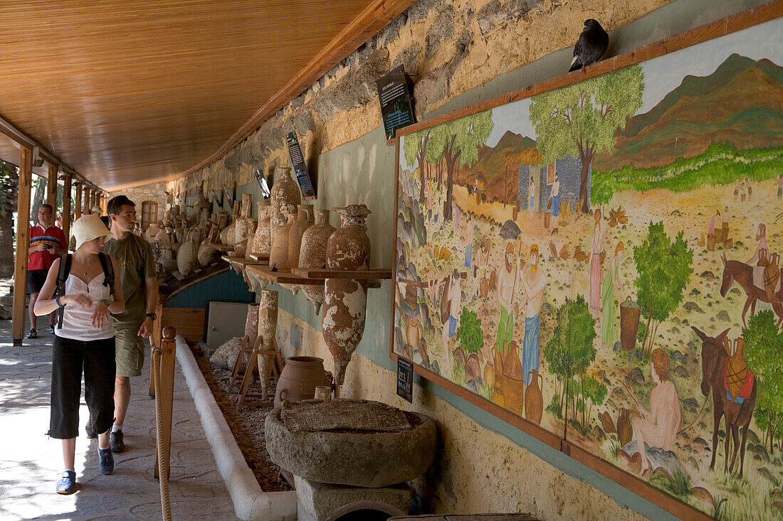 Amphoras exhibition, Paintings on Castle Wall, St. Peter's Castle, Bodrum, Turkish Aegean, Turkey