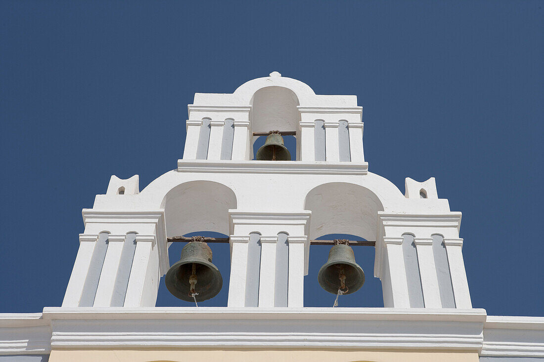 Orthodox Church Bell Tower, Fira, Santorini, Cyclades, Greece