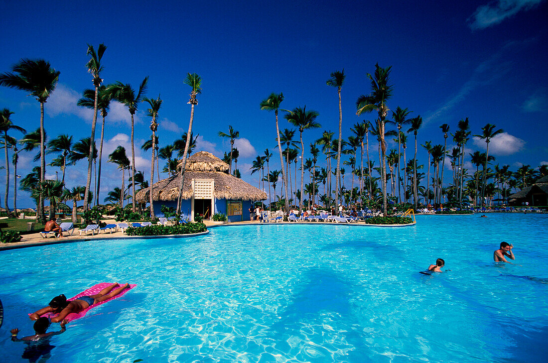 Pool, Hotel, People, People swimming in a pool at Gran Paradise Resort in Bavaro Dominican Republic
