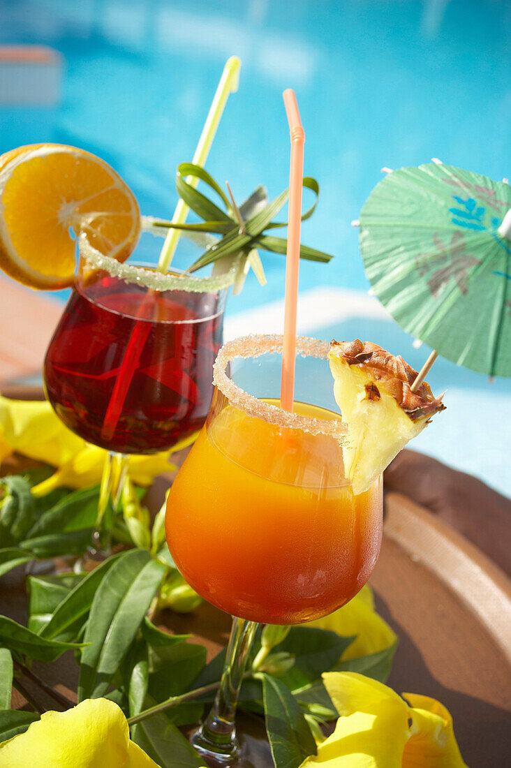 Planters Punch, Cocktails im Hotel La Cocoteraie, Le Meridien, Saint-Francois, Guadeloupe, West Indies