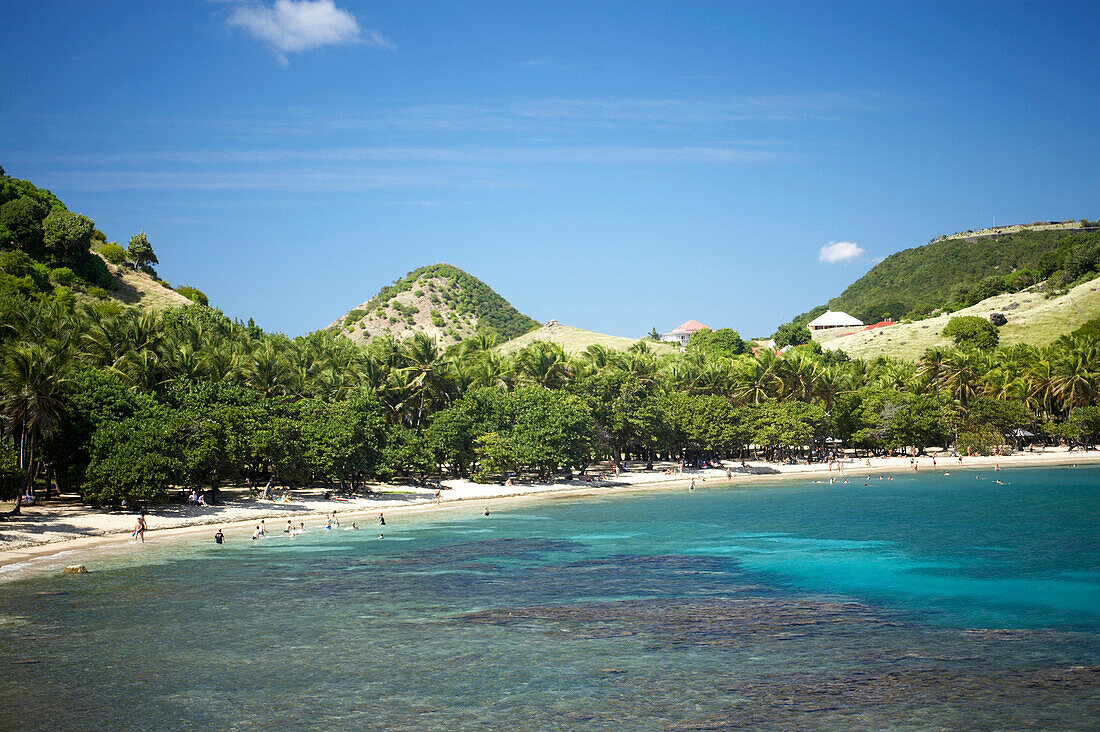 Luftaufnahme der Strand, Plage de Pont Pierre, Les Saintes Inseln, Guadeloupe, Karibisches Meer, Karibik, Amerika