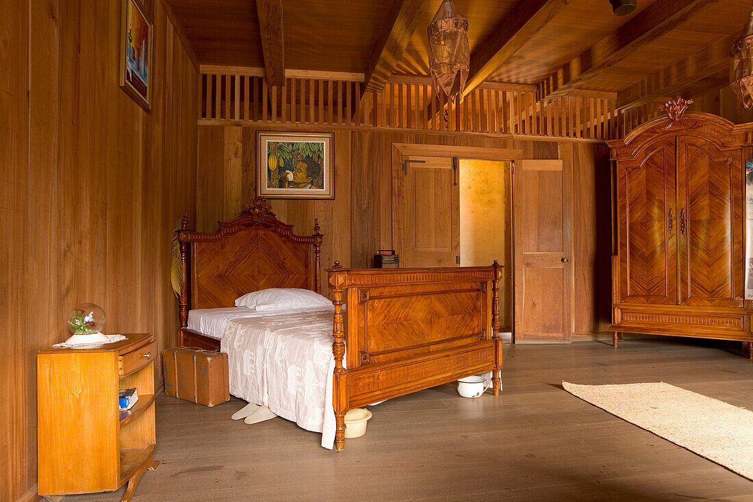 Bedroom, Museum, Coffee Plantation, La Griveliere, Coffee Plantation, Maison de Cafe, Vieux-Habitants, Basse-Terre, Guadeloupe, Caribbean Sea, America