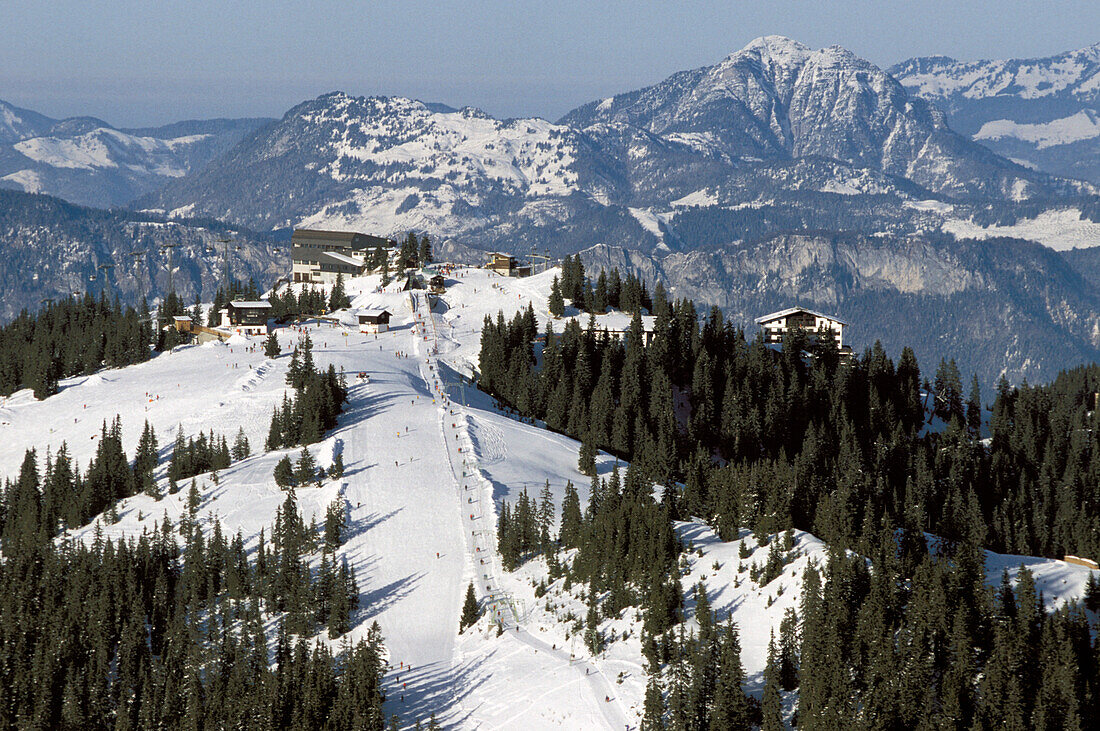 High angle view of Ehrenbachhoehe, Kitzbuehel, Tyrol, Austria, Europe