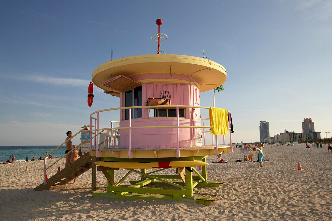 Rettungsschwimmerturm, South Beach, Miami Florida, USA