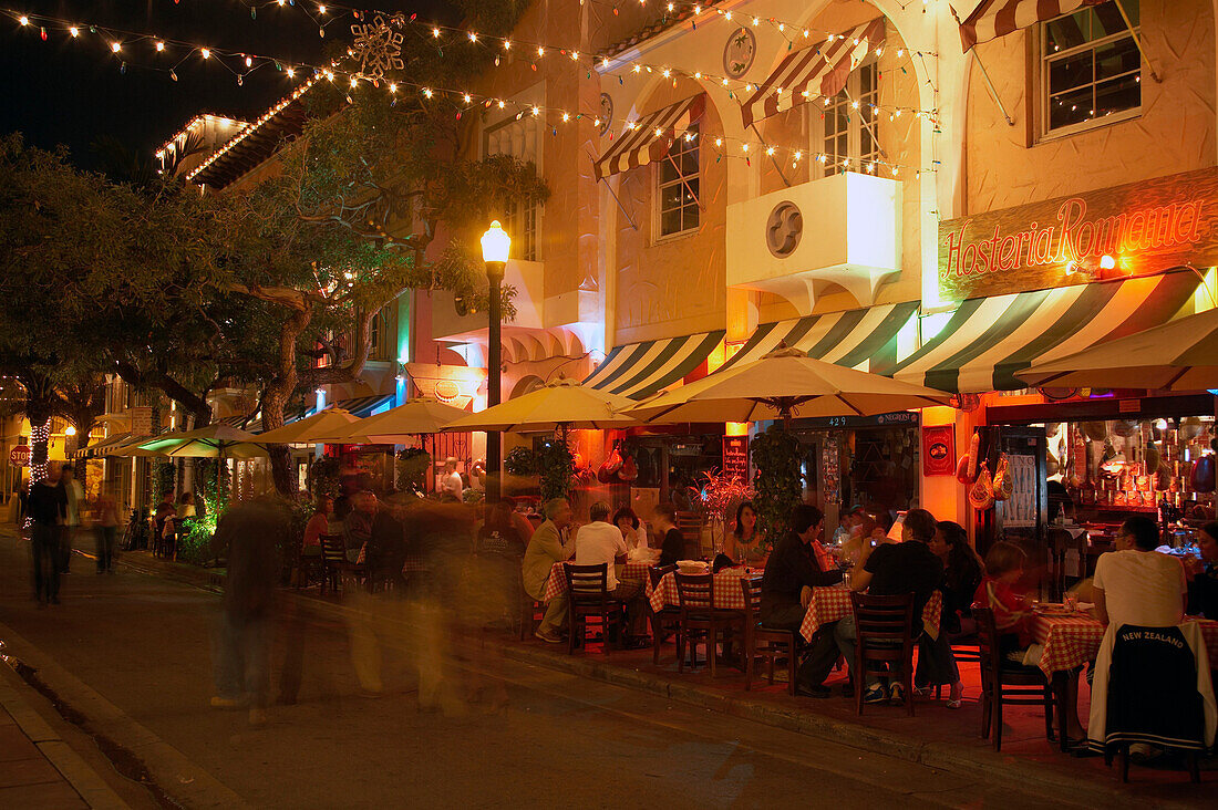 Espanola Way Restaurant Mall, South Beach, Miami Florida, USA